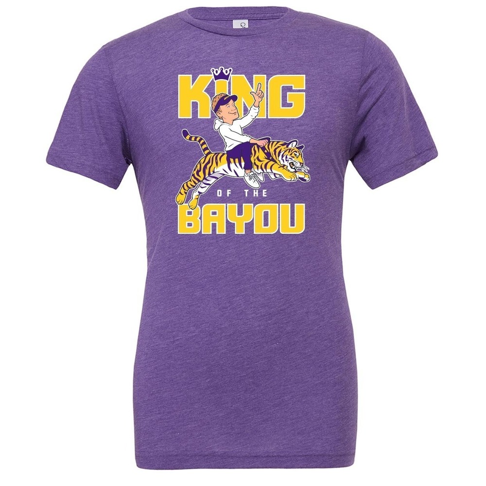 TRIBLEND Lane Kiffin King Bayou LSU Shirt
